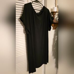 NWOT Nicole Miller Black Mini Dress with Ruffle Detail